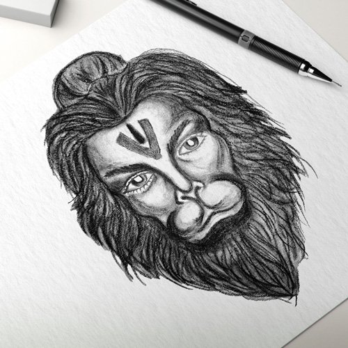 Hanuman pencil sketch