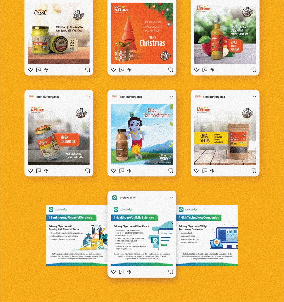 Social media showcase volume 1, board 4 of 4.
