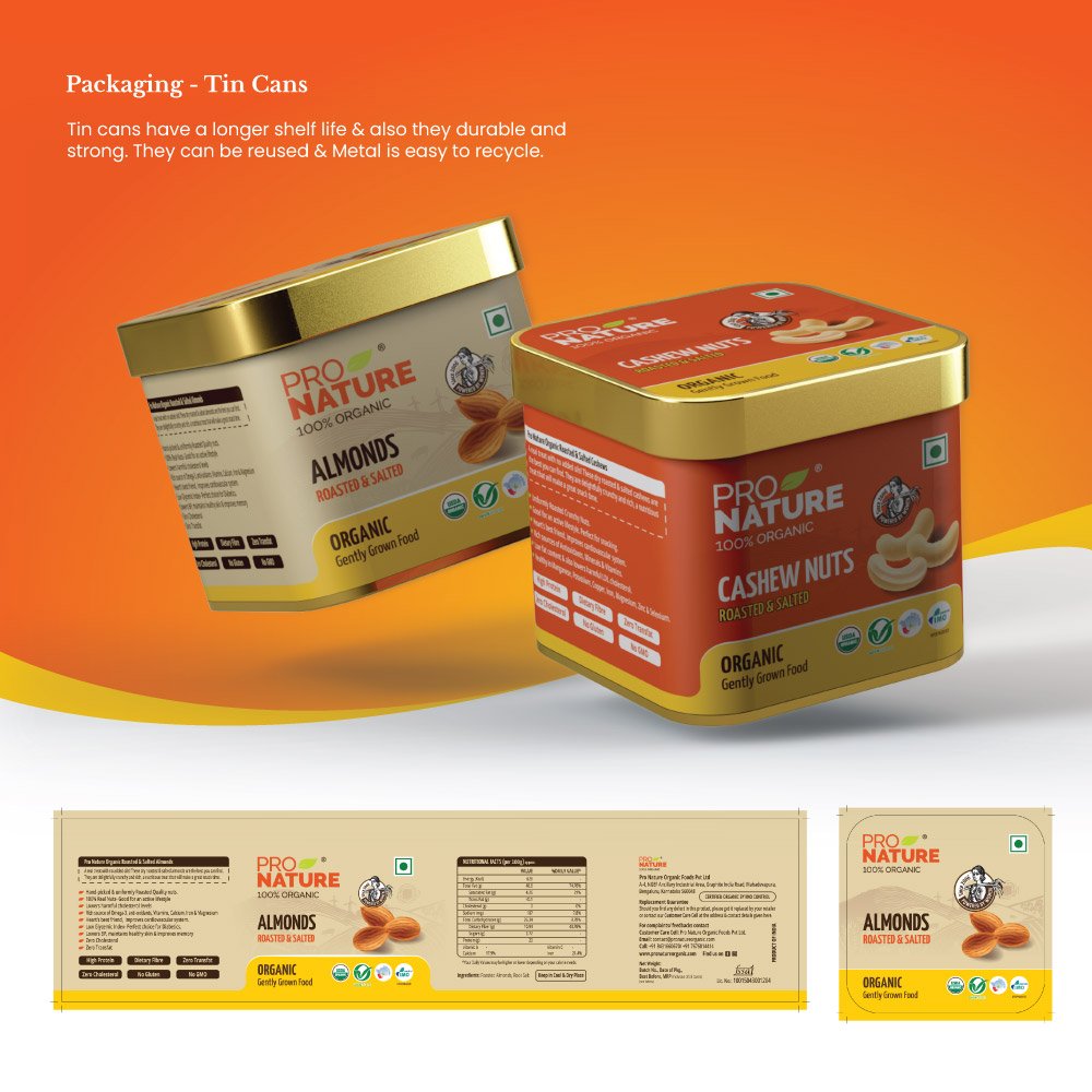 Pro Nature brand identity: Tin cans.