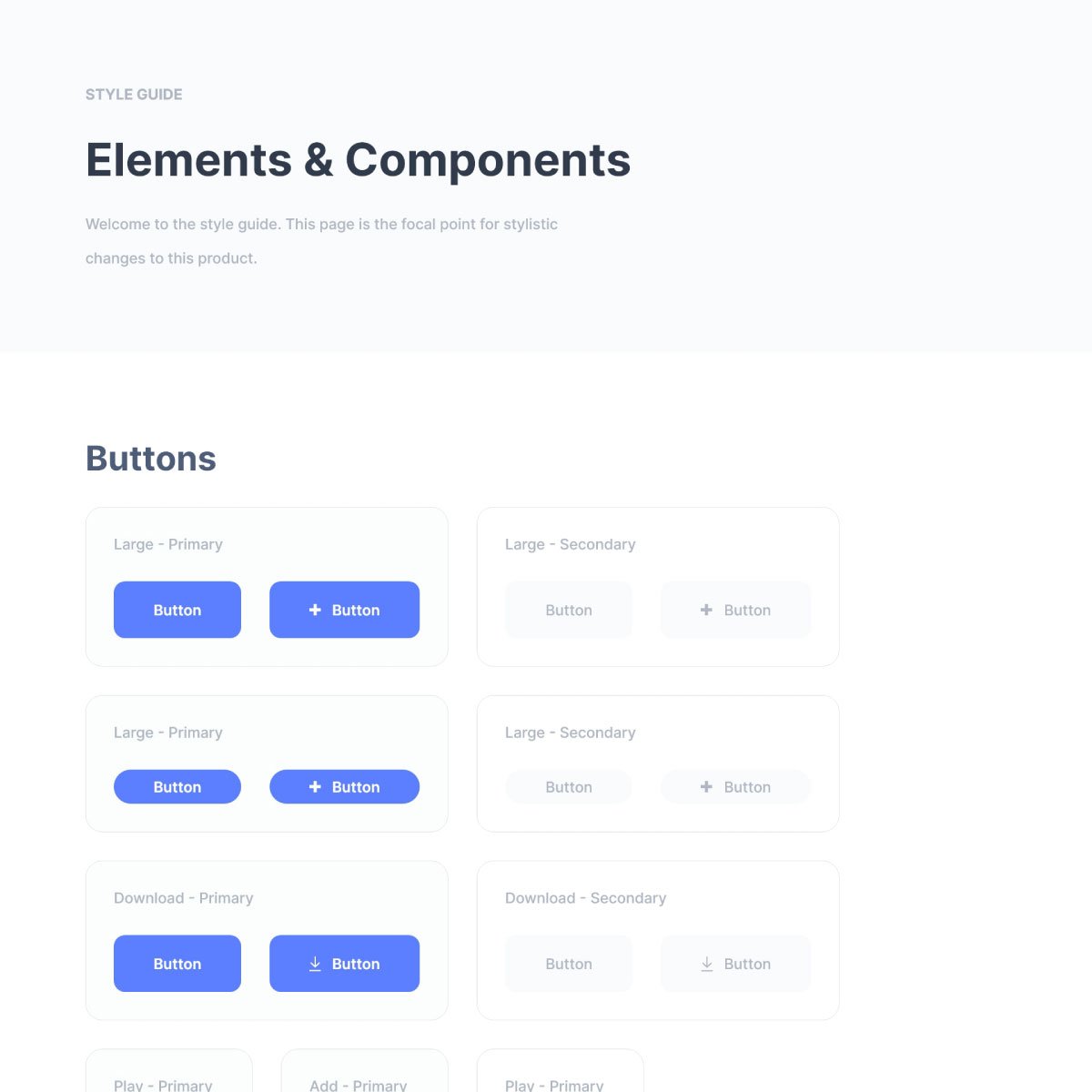 Sales Analytics Dashboard style guide: Components — buttons.