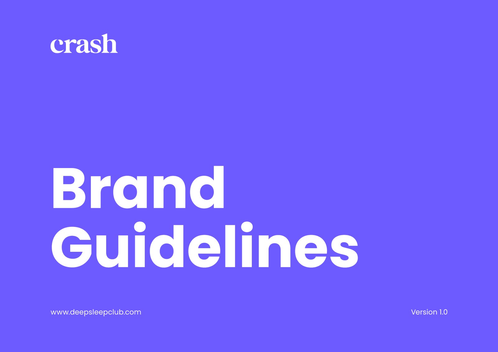 Crash Melatonin Gummies brand book, artboard 01 of 17.