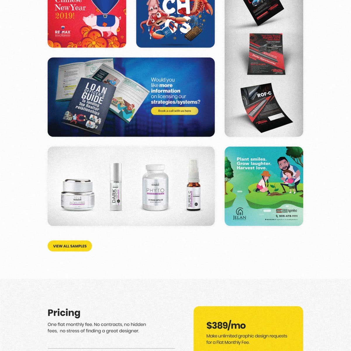 Kimp.io website redesign, page section 5 of 7.