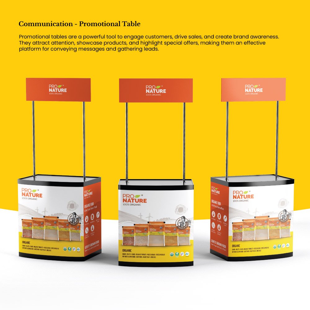 Pro Nature brand identity: Promo table.