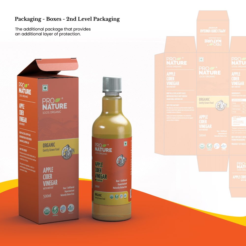 Pro Nature brand identity: Second-level packaging boxes.