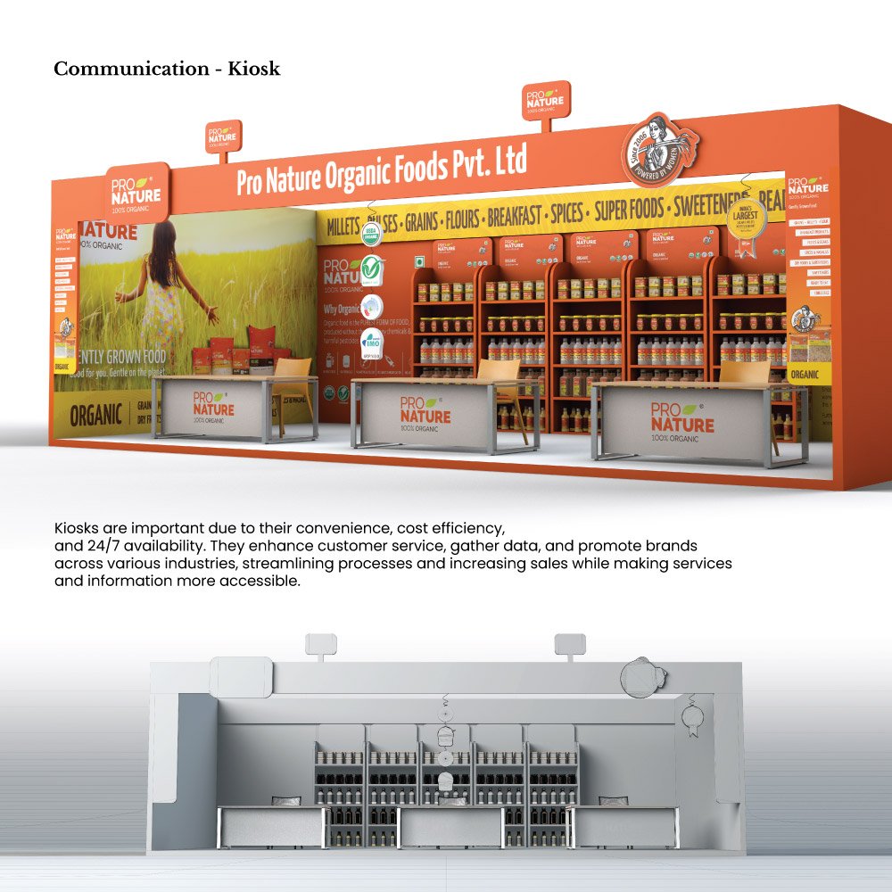 Pro Nature brand identity: Retail kiosk.