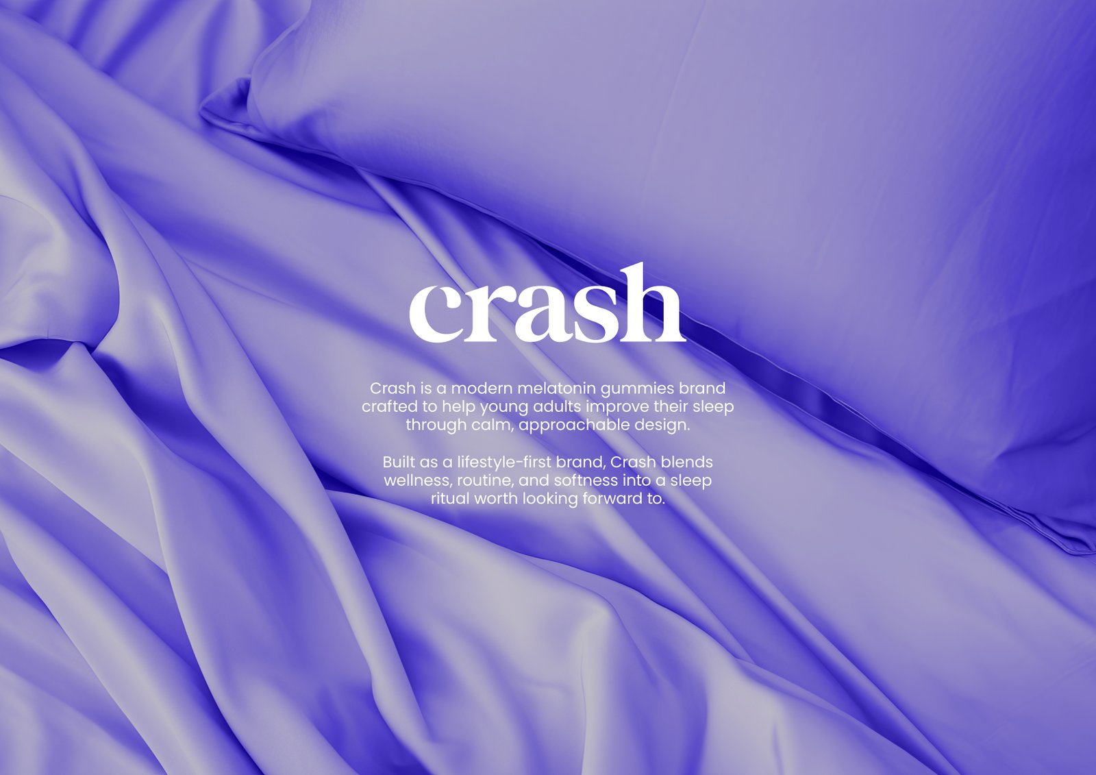 Crash Melatonin Gummies brand book, artboard 02 of 17.