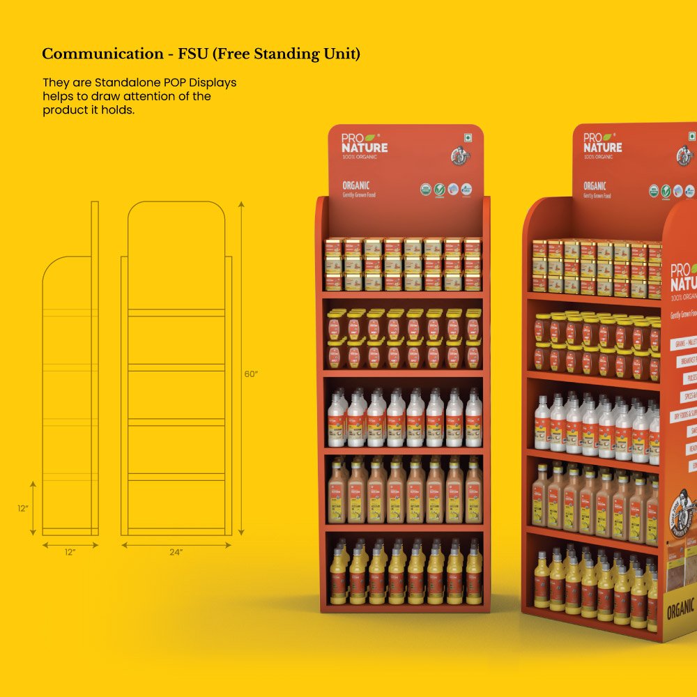 Pro Nature brand identity: Floor-standing unit.